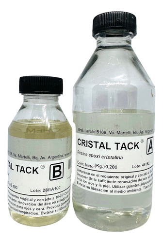 Resina Epoxi Cristalina Cristal Tack Vidrio Liquido 300 Grs