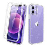 Funda Diaclara Para iPhone 12/12 Pro Clear Glitter