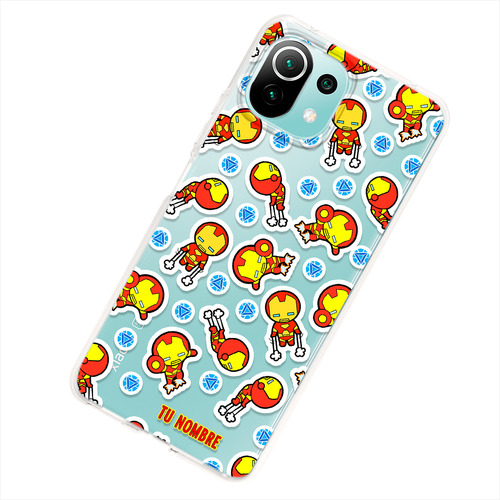 Funda Para Xiaomi Marvel Iron Man Tu Nombre Personalizado