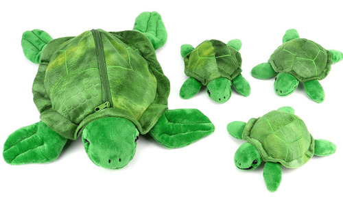 Animal De Peluche De Tortuga Marina De 14 Con Bebés,  ...