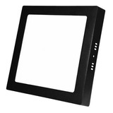 Foco Panel Led Plafon Cuadrado Sobrepuesto Negro 24w 220v