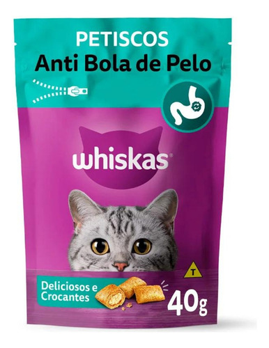 Petisco Para Gatos Adultos Whiskas Temptations Anti Bola De Pelo 40g