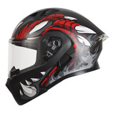 Casco Abatible Ich 3120 Drak Negro Mate Rojo Visor Tr