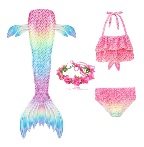 Conjunto De Bikini De Cola De Sirena Para Niños Traje De Bañ