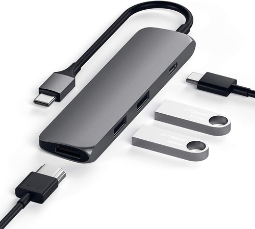 Hub Adaptador Slim Usb-c A Usb-a/ Hdmi 4k/ Usb-c - / Satechi