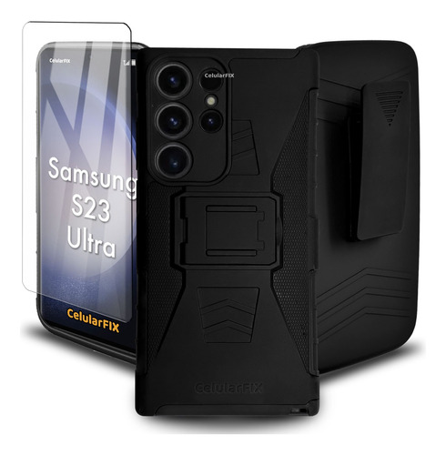 Funda Protector P/ Samsung S23 Ultra, Rudo Clip C/ Cristal