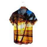 Camisa Hawaiana Unisex Palm Tree Beach Sun, Camisa De Playa