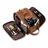 Necessaire Masculina Bolsa Porta Objeto Viagem Couro Grande