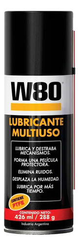  W80 Lubricante Multiuso Teflon Ptfe Aerosol 426ml Grande