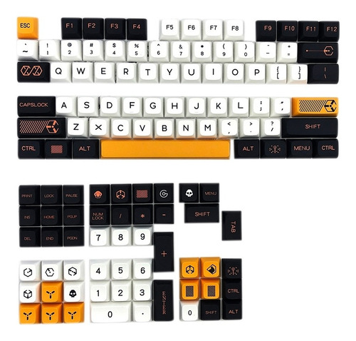 126 Teclas Xda Profile Pbt Dye-sub Virtual War Keycap Para C