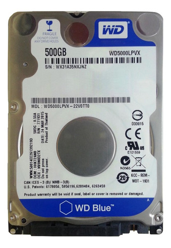 Hd 500gb Western Digital  Wd5000lpvx 500gb Azul