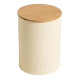 Frasco Contenedor Lata Redonda Tapa Bamboo Coffee 11x15cm