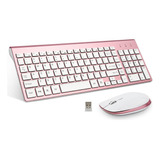 Ratón Fenifox, Inalambrico/con Teclado/rosa/recargable