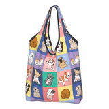 Bolsa De Compras Reutilizable Lavable, Lindos Perros Plegabl