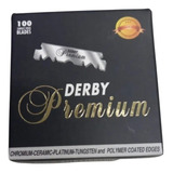 Caja De Hojas Para Afeitar Derby Premium 100 Unidades Navaja