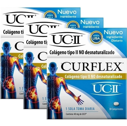 Curflex Colageno Articulaciones Y Huesos X30 Comp. Combo X 3
