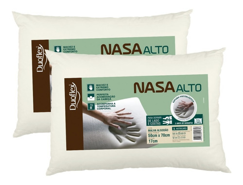 Kit 2 Travesseiros Nasa Alto  Duoflex