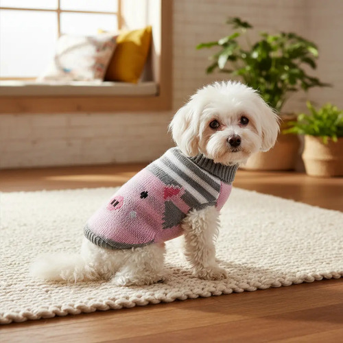 Suéter Rosa De Conejo Tejido Para Gato Y Perro Talla L Y Xl