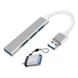 Hub Adaptador Multi-puerto Delgado De 4 Puertos Usb 3.0