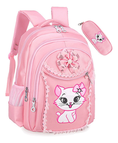 Mochila Escolar Kawaii De Niña, Primaria Infantil Preescolar, Serie Princesa Gato