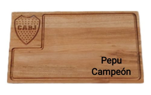 Juego Parrillero Tabla Madera Asado 45x25x3cm Xeneizes Logo