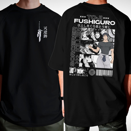 Camiseta Oversized Toji Fushiguro Jujutsu Kaisen Anime Novo