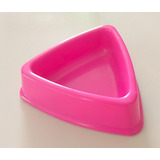 Plato Comedero Para Perro Gato Mascota Triangular 50489 Color Rosa