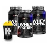 Whey Protein X 3 Kg Spx New York City + Vaso Shaker 