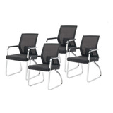 Silla De Escritorio Eke Life Home Yx-2232 Ergonómica  Negra Con Tapizado De Cuero Sintético Y Mesh X 4 Unidades