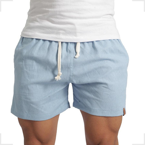 Short Linho Mauricinho Premium Masculino Bermuda Praia Verão