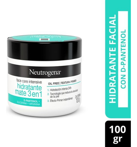 Neutrogena Face Care Intensive Hidratante Mate 3 En 1 100ml