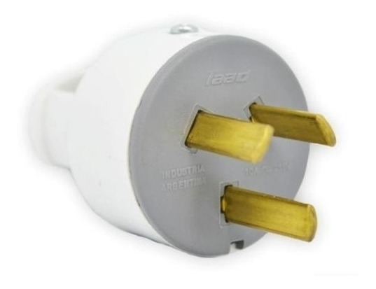 FICHA MACHO 10AMP CON NEUTRO BLANCO