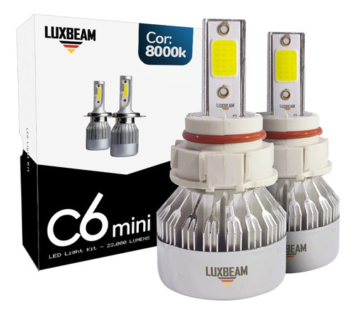 Par Super Led C6mini H1 H4 H7 H8 Hb4 8000k Lâmpada Luxbeam