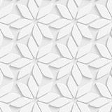 Papel De Parede 3d Floral Cinza Branco Geometrico Adesivo