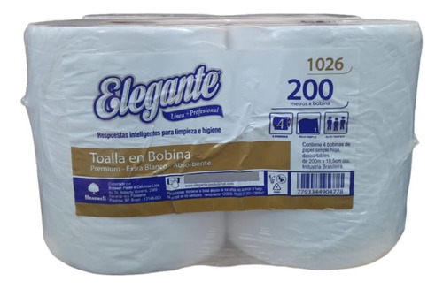Bobina Elegante (1026) Blanco S/h 4 X 200mts