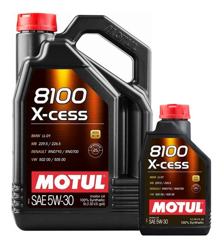 Aceite Sintético 5w30 Para Auto Motul 8100 X-cess Kit 6lts