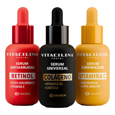 Kit Sérum Facial Vitacilina Retinol Colágeno Y Vitamina C | Envío gratis