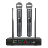 Sistema De Micrófono Inalámbrico Uhf Amk Aru-999a Karaoke