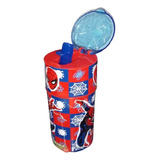 Botella Infantil Spiderman Con Pico 350ml 1056 Playking Color Rojo Y Azul