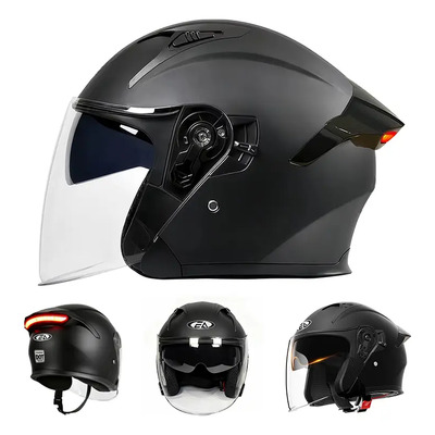Echoarmor Cascos Para Moto Negro Stop Led Luz Abatible Certificado Dot 525 L 59-60 Cm | Envío gratis