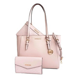 Bolsa Tote Michael Kors 35r3gcft3t Diseño Liso De Cuero  Rosa Con Correa De Hombro Rosa Y Herrajes Níquel