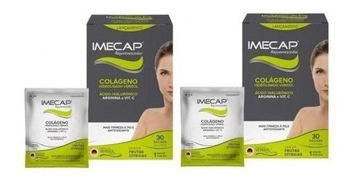 Kit 2 Imecap Colágeno Hidrolisado Verisol Acido Hialurônico