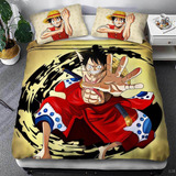 Juego De Cama Con Funda De Edredón Luffy De Una Pieza