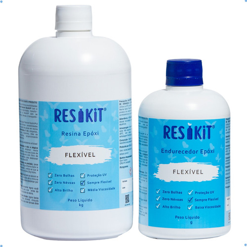 Resina Epóxi Cristal Flexível Alta Viscosidade Uv+ 450g