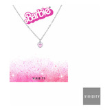 Collar Barbie Corazón Cubic Rosa Regalo Hombre Mujer