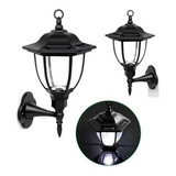 Foco Farol Led Solar Jardin Hogar Retro Negro Patio Casa 