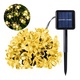 Luzes Solares De Flores 50 Luzes Led Para Jardim 7m