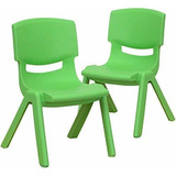 Verde De Plastico Apilables Silla De La Escuela  Pack C...