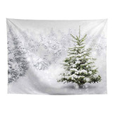 Allenjoy Christmas Backdrop 10x8ft Natural Winter Forest Sno