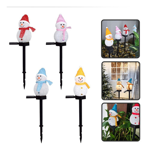 Boneco De Neve De Natal Com Luz Solar, Jardim Ao Ar Livre, 4